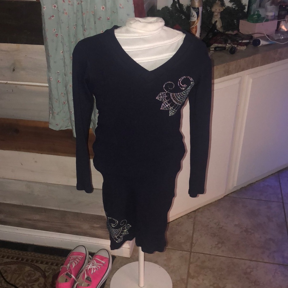 Unique Blue Fitted Dress